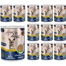 Braventa Collection How Meow Yetişkin Köpek Tavuklu ve Jöleli Konserve Mama 400 gr x 12 Adet