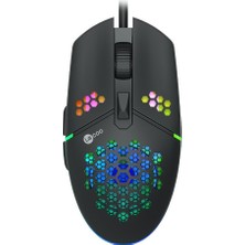 Braventa Collection Lecoo MS105 Kablolu 3200DPI 6 Tuşlu Aydınlatmalı 103GR Ağırlık Optik Sensör Mouse Siyah