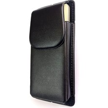 Braventa Collection Kemere Takılan Lüks Suni Telefon Kılıfı, Mıknatıslı, 17X8 Cm, Siyah