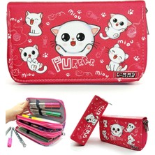 Braventa Collection Limmy Kalem Kawai Organizer Kalemkutu Vegan Üç Bölmeli Kalemlik