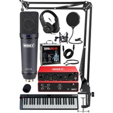 Braventa Collection Paket-6 Stüdyo Ekipmanları Seti Ses Kartı Klavye Mikrofon Kulaklık