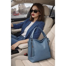 Atelier Terra Marea Dıone Kot Mavisi | Hakiki Deri Kadın Çapraz ve  Omuz Çantası