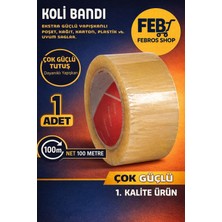 Febros 1 Adet 45X100MT Koli Bandı Taşınma Taşınma Kolisi Poşeti Kapama Bandı Ambalaj Streç Bant