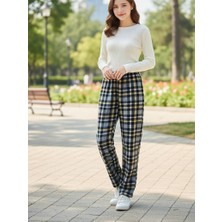 Havva Home Erkek Kadın (Unisex) Ekose Desenli Kareli Polar Pantolon Çift Kombini ve Hediye Için Uygun (Tek Alt)