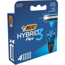 Braventa Collection Hybrid 3 Flex Erkek Tıraş Bıçağı 1 Sap ve 4 Yedek Başlık (3 Bıçak), 3 Nano Teknolojik Titanyum Bıçak