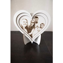 Runc Design Kişiye Özel Fotoğraf Baskılı Ahşap Kalp Çerçeve - Sevgiliye Yıl Dönümü Hediyesi- Sevgililer Günü