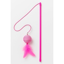 Braventa Collection Sarma Ipli Top Kedi Oltası Dayanıklı Ipli Oyuncak Kediler Için Tüylü Etkileşimli Kedi Oyun Çubuğu Gü