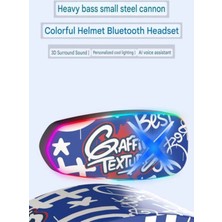 Kuzgun Ticaret Helmet Graffiti Motor Kask Kulaklık Rgb Modlu Su Geçirmez 6.0 Bluetooth Intercom Yenı Model - Lisinya