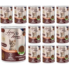Braventa Collection How Meow Yavru Kedi Somonlu ve Jöleli Konserve Mama 400 gr x 12 Adet