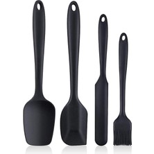 Braventa Collection 4 Parça Büyük Boy Silikon Yumurta Fırçası Kaşık Bıçak Spatula Seti Isıya Dayanıklı
