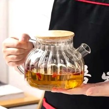 Hype Store Borosilikat Cam Çaydanlık, 1000 Ml, Isıya Dayanıklı, Modern Tasarım, Şeffaf