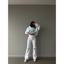 Aida Fashion Diz Yırtık Kot Pantolon
