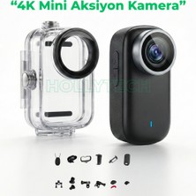 Gomarkt 4K Mini Aksiyon Kamerası | Full Çeşit Dahili Aparatlar | Motovlog & Vlog Kamerası Boyun Askı Aparatlı