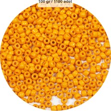 Kuzgun Ticaret Turuncu Renk 4 mm Yaklaşık 1100 Adet / 100 Gram Cam Boncuk Oya Yazma Bileklik ve Kolye