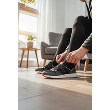 Enoch Erkek Günlük Ayakkabı Tam Ortopedik Düz Tabanlı Kırmızı Beyaz Şeritli Sneaker