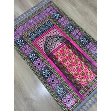 Dokuma Taban Örgü Püsküleri ve Ipek Kadar Yumuşak Yüzeyiyle Bambu Seccade Namazlık 80X125 cm Hac Umre Ramazan Hediyesi