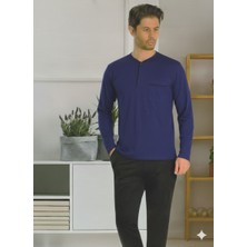 Miss Ayza P.c 5454 Erkek Penye, Hediyelik, Çeyizlik, Günlük Uzun Kollu Pijama Takımı