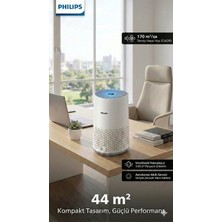 Philips Enerji Tasarruflu Kompakt Akıllı Hava Temizleyici 44M² Etkili Air+ Uygulama Kontrollü Hepa Filtreli Ultra Sessiz Beyaz