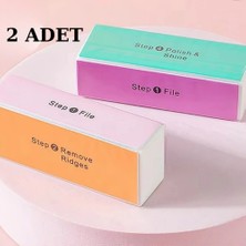 Uni Zer 2 Adet 4 Aşamalı Profesyonel Parlatıcı Tırnak Törpüsü Manikür Pedikür Aleti