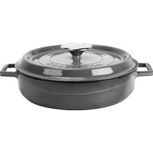 Hype Store Metal Premium Serisi - Döküm Çok Amaçlı Tencere, Yuvarlak, 24 Cm, Majolik Gri