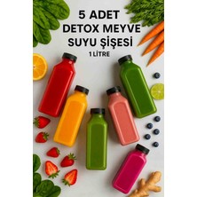 Suluk Detoks Şisesi Detox Smothie Meyve Suyu Şisesi 1 Litre Çok Kaliteli 5 Adet