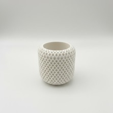 Fiyera Home Beyaz Baklava Desenli Mumluk, Sukulentlik