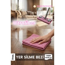 Ellesill Ithal Ultrafiber Yer Silme Bezi ve Yüzey Temizlik Bezi Pembe Renk Bez 40X50 cm - 360 Gsm