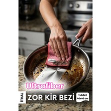 Ellesill Ithal Ultrafiber Zor Kir Bezi, Ovma Bezi, Tezgah Bezi Pembe Renk Bez 40X40 cm - 300 Gsm