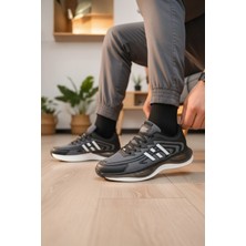 Enoch Erkek Siyah Beyaz Çizgili Sportif Yürüyüş Ayakkabısı - Ortopedik Destekli Sneaker