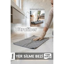 Ellesill Ithal Ultrafiber Yer Silme Bezi ve Yüzey Temizlik Bezi Gri Renk Bez 40X50 cm - 360 Gsm