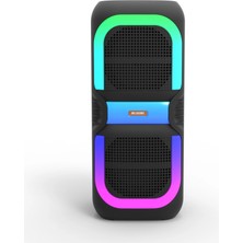 Çeşithane Twin Dual 8 Inç Kablosuz Parti Hoparlörü - 16W Güçlü Woofer, Rgb LED Işıklı, Tws Destekli ve Şarj Edilebilir Taşınabilir Bluetooth Sistemi