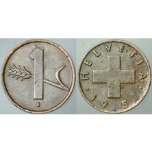 Banknoting Isviçre 1 Rappen 1951.