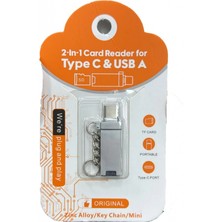 MiraLive ZR967 Type-C USB 2in1 Kart Okuyucu 5 Gbps Hızda Geniş Kapasite Desteği ile Uyumlu