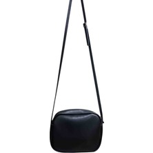 Turqa Siyah Suni Deri Küçük Boy Ayarlanabilir Askılı Çapraz Çanta