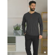Miss Ayza P.c 5454 Erkek Penye, Hediyelik, Çeyizlik, Günlük Uzun Kollu Pijama Takımı