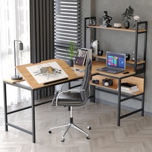 Yasmak 640-E L Masa ,raflı L Şekilli Ofis Masası