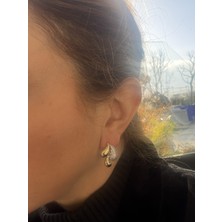 Theory Jewelry Kadın Küpe I Theory Drop and Shine Küpe I Taşlı Damla I Altın Renk Zirkon Taş I Minimal I Gün Gece