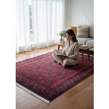 Dokuma Tabanlı Etnik Desenli Yıkanabilir Baskılı Kilim Salon Mutfak Yolluk