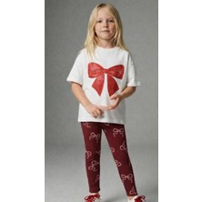 Lucco Fiyonk Baskılı Taytlı Kız Çocuk Takımı