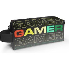 Shop A Way Coral High Siyah Gri Gamer Tek Bölmeli Kalemlik - Erkek Çocuk Kalem Çantası