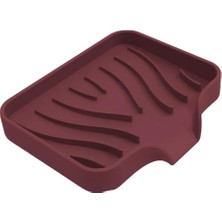 Shop A Way Silikon Mutfak, Banyo Su Giderli Vantuzlu Esnek Sabunluk Bordo Renk