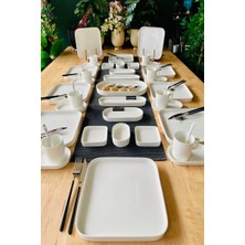 Beyaz Porselen 6 Kişilik 35 Parça Çay Fincanlı Kahvaltı Takımı