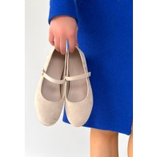 Alfaze Ortopedik Topuk Dikenine Karşı Özel Üretim Babet Ayakkabı Bej Topuk Boyu 3 cm