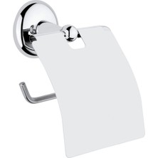 Eymen Yapı Tema Minimal Banyo Kapaklı Wc Kağıtlık Krom
