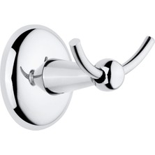 Eymen Yapı Tema Minimal Banyo Ikili Askılık Bornozluk Havlu Askısı Krom