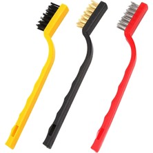 Shop A Way Kyrotech 3'lü Mini Tel Fırça Seti – Paslanmaz Çelik, Bakır ve Naylon Kıllı Temizleme Fırçaları, Gaz