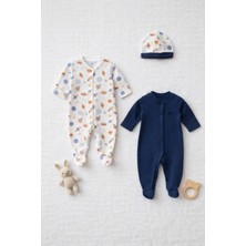 Moon Dot Tulum Premium Organik Pamuk Uzay Temalı Günlük Bebek Tulum