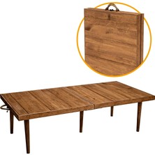 Hype Store Katlanır Kamp, Piknik ve Bahçe Masası 55X110 cm - Ceviz Renk