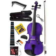 Shop A Way HGA44PU-TYS Mor 4/4 Tam Boy Keman Seti (Yastık Yedek Tel Susturucu Reçine Metod)