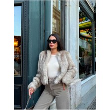 Moda Durağı Yakasız Ithal Premium Kaliteli Kürk Taş